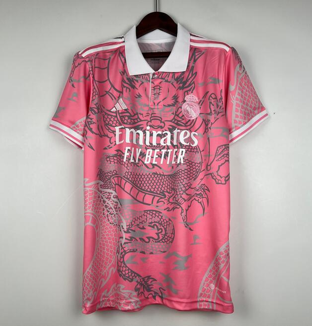 Real Madrid Special Dragon Kit Soccer Jersey Pink 2023/24